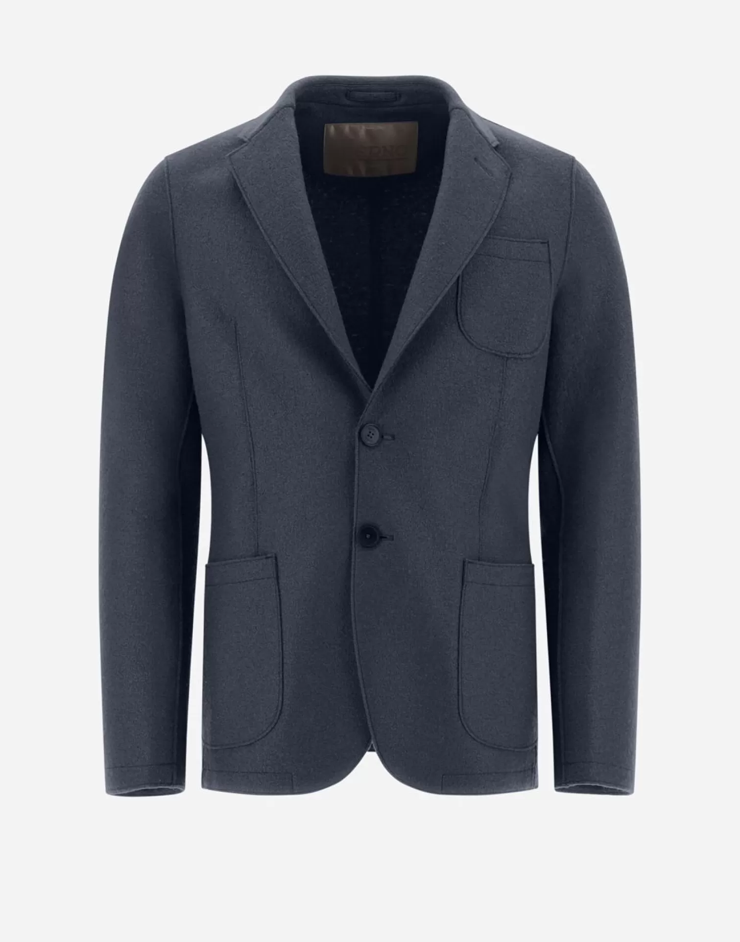 Herno Blazer Resort In Light Boiled Wool Blu Resort Outlet