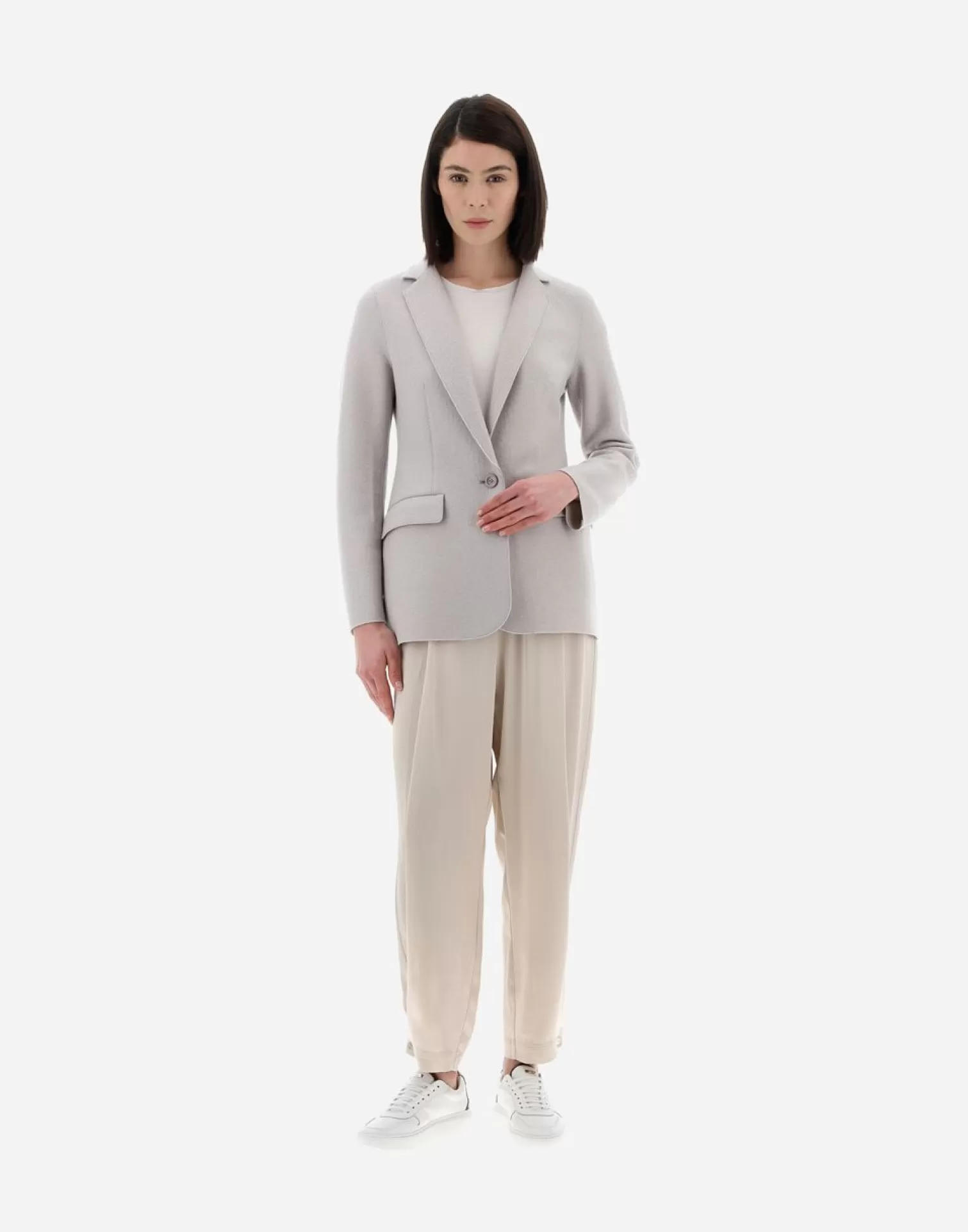 Herno Blazer Resort In Light Boiled Wool Chantilly Hot