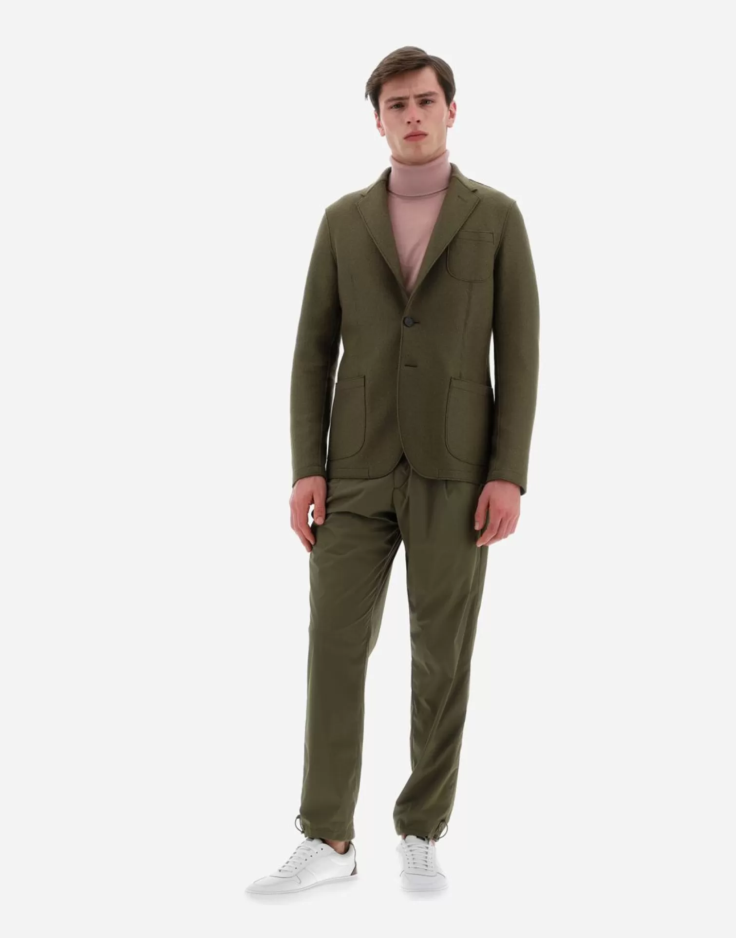 Herno Blazer Resort In Light Boiled Wool Militare Chiaro Best Sale