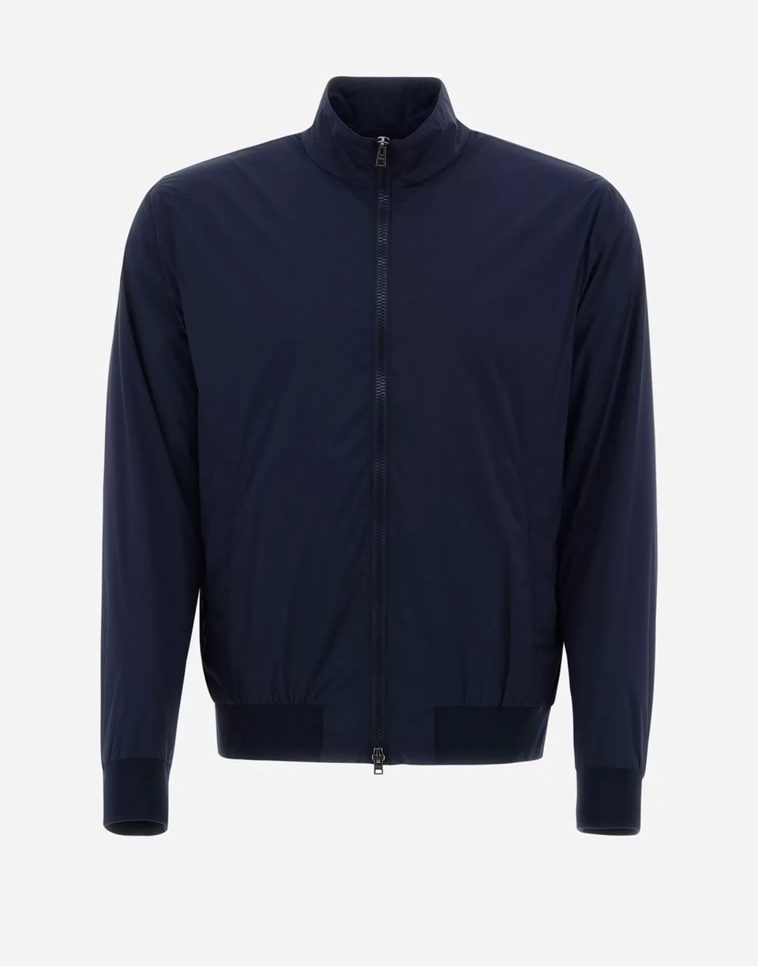 Herno Bomber In Light Nylon Stretch Blu New