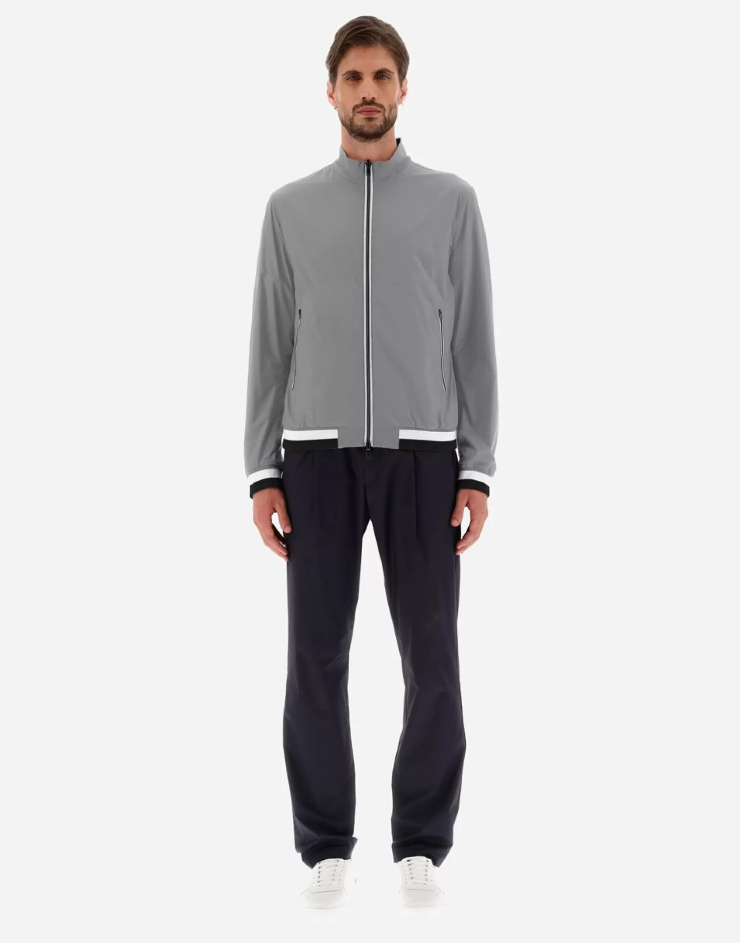 Herno Bomber In Microfibra Millionaire Reversibile A Nuage Blu/Grigio Online