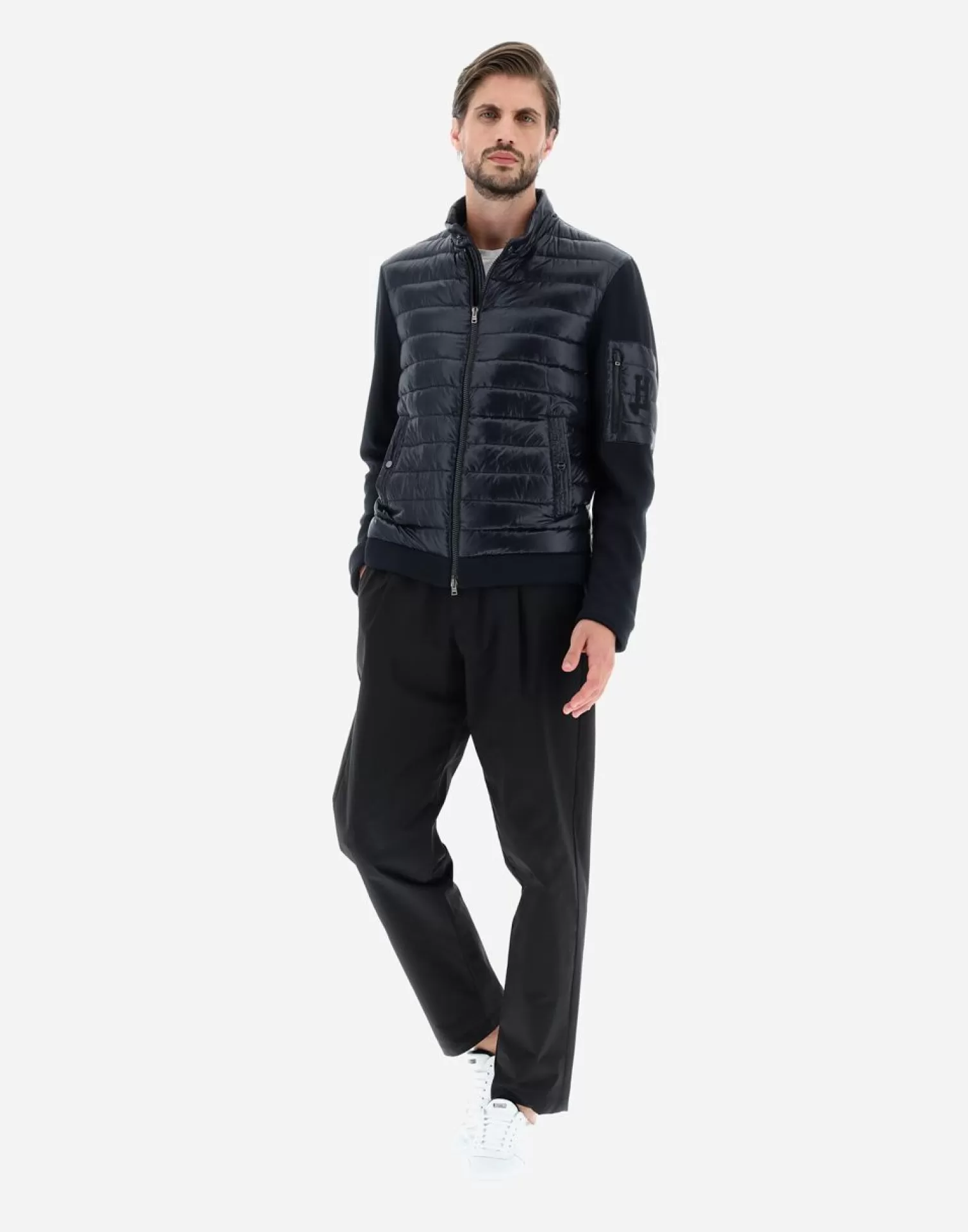 Herno Bomber In Nylon Ultralight E Felpa Nero Store