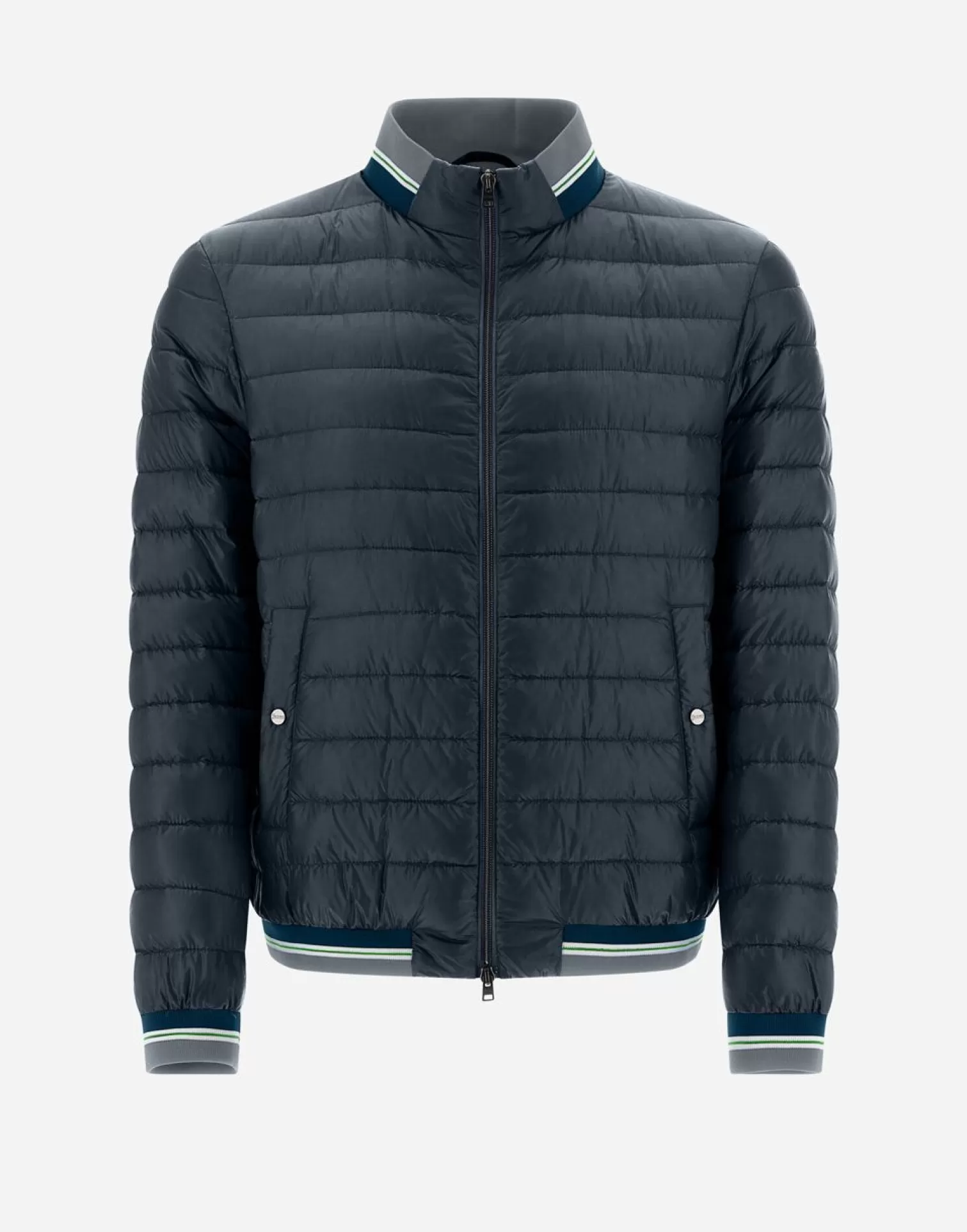 Herno Bomber In Nylon Ultralight E Maglia Blu Navy Fashion