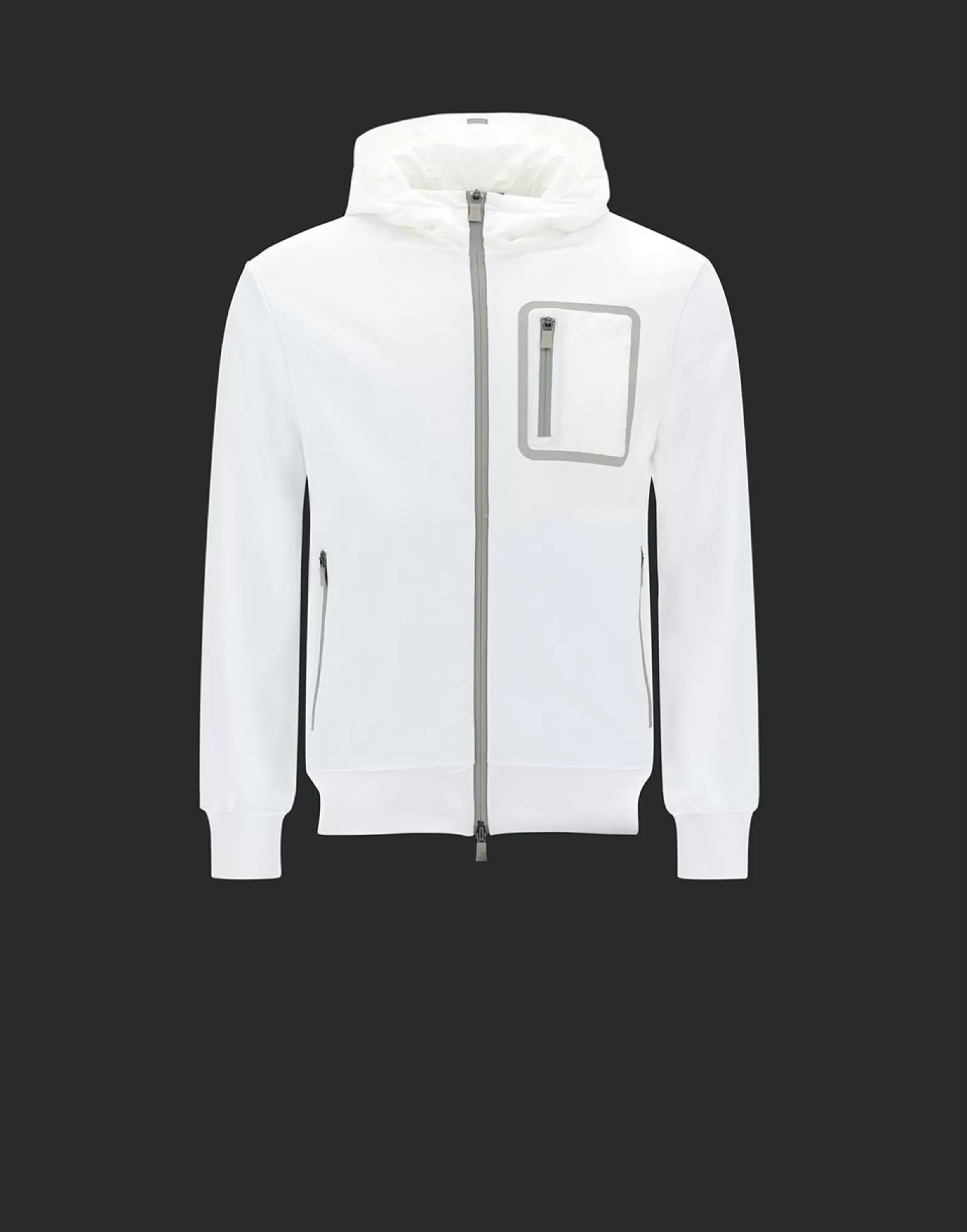 Herno Bomber Laminar Cotton Sweater Bianco Best