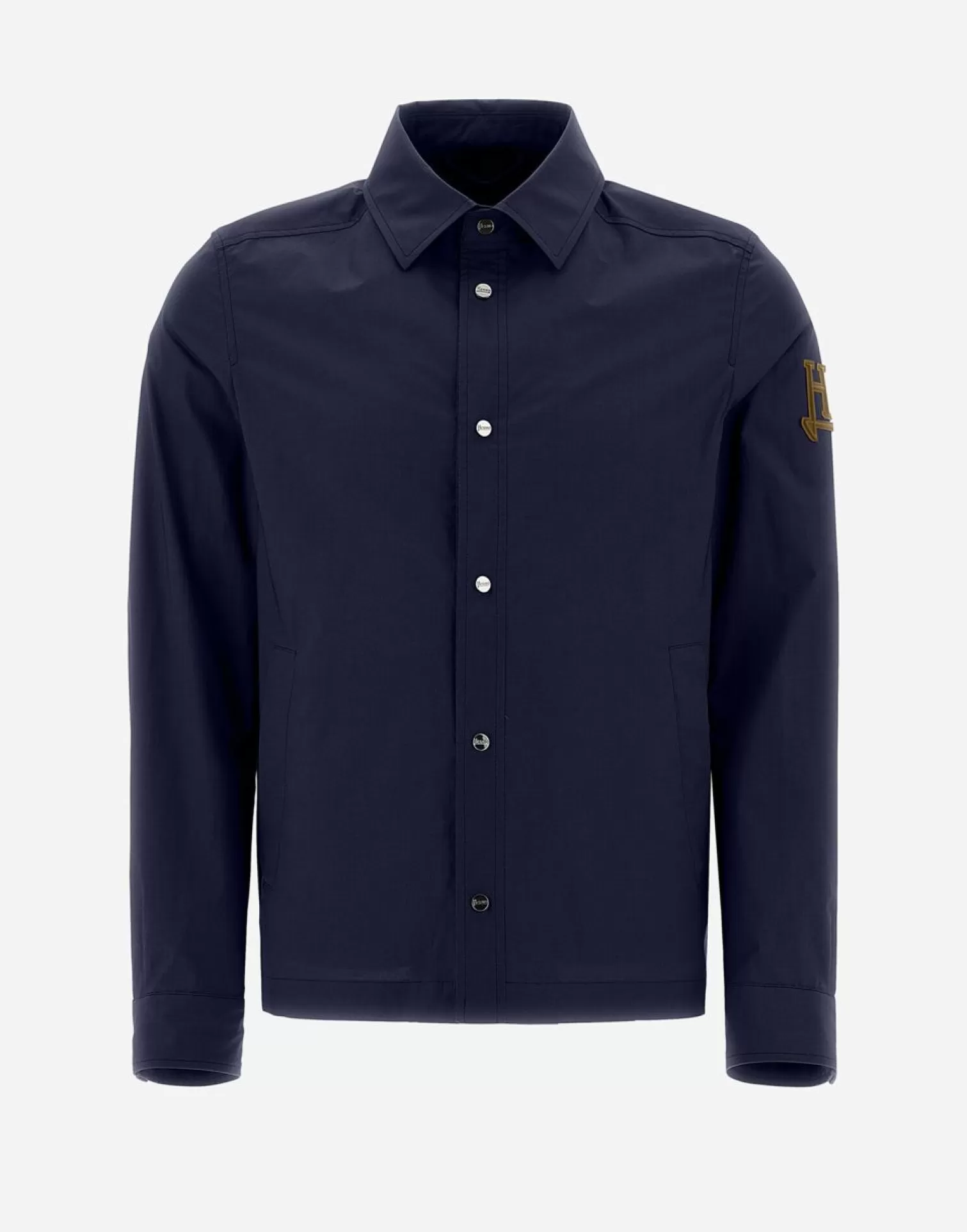 Herno Camicia In Light Cotton Stretch Blu Navy Online