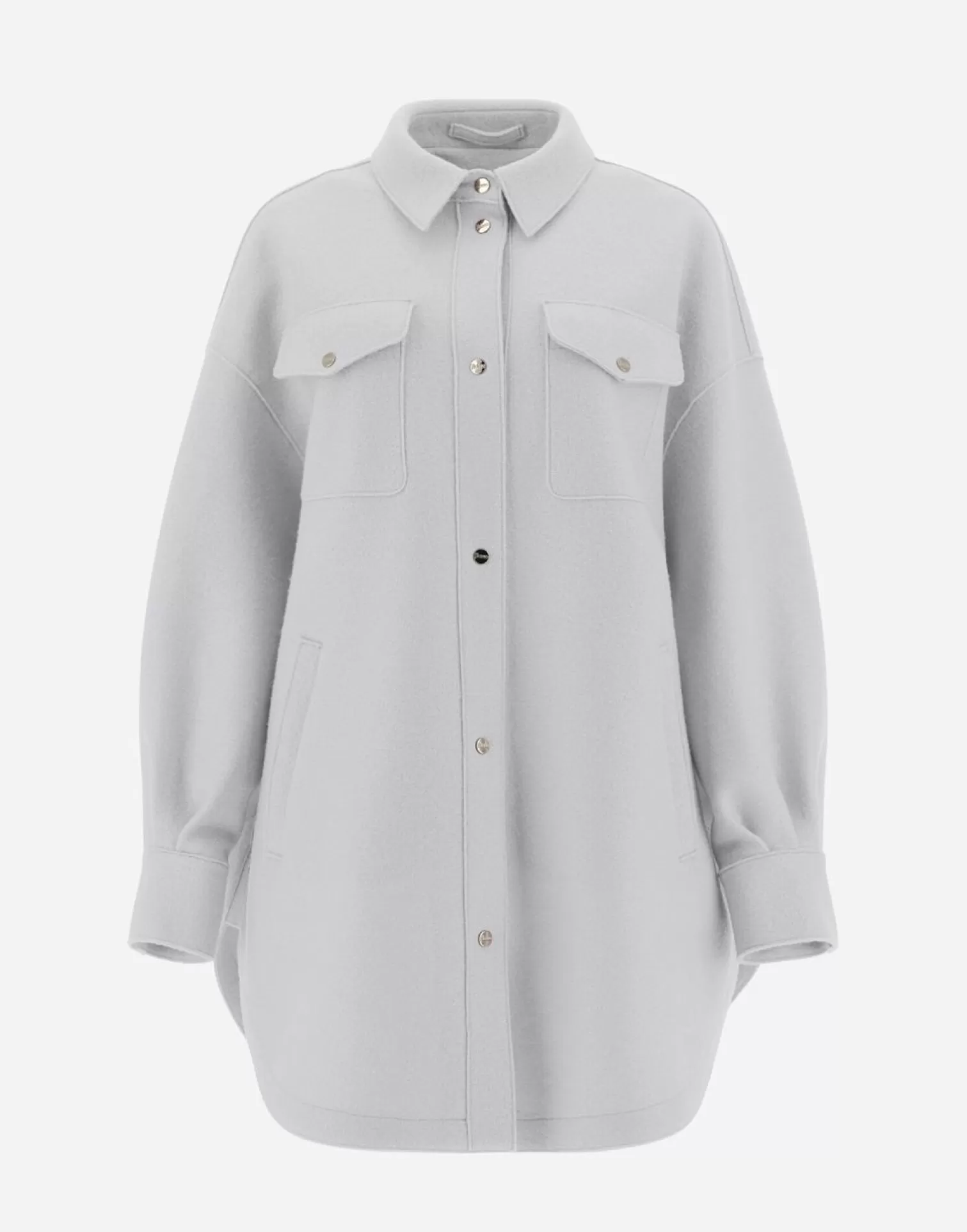 Herno Camicia Resort In Light Boiled Wool Chantilly Fashion