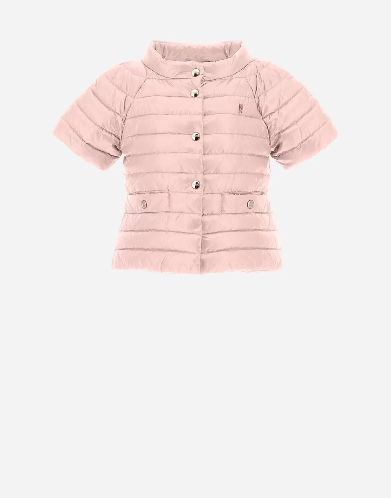 Herno Cappa In Nylon Ultralight Con I Dettagli Monogram Rosa Chiaro Sale