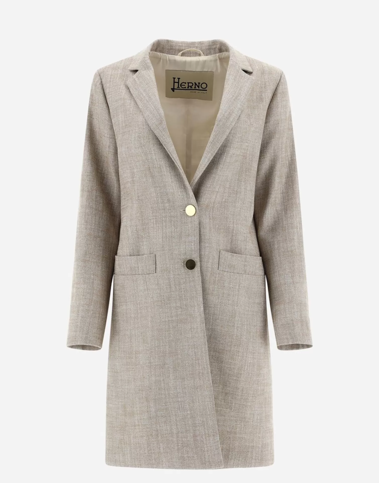 Herno Cappotto In Luxury Twill Sabbia Outlet