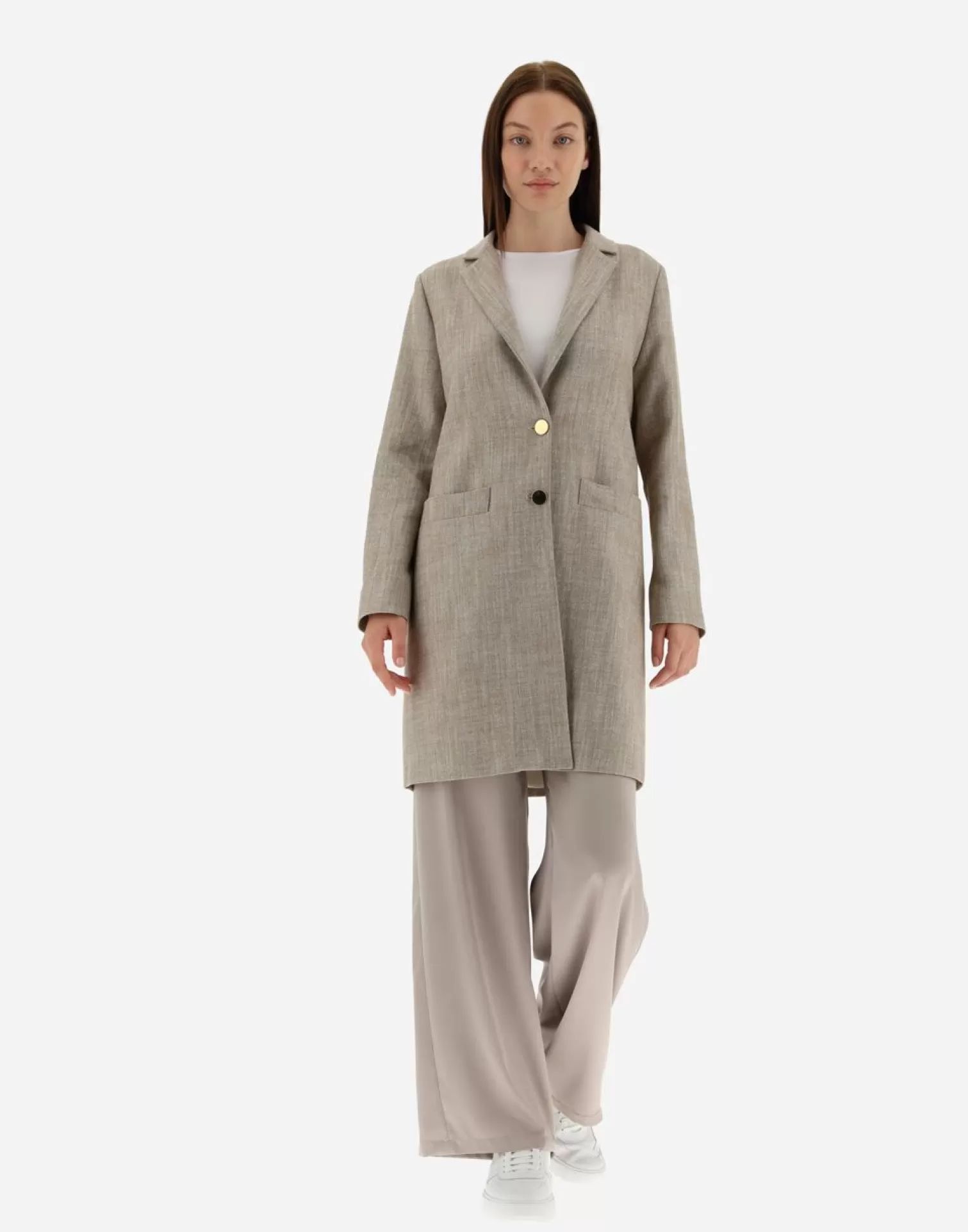 Herno Cappotto In Luxury Twill Sabbia Outlet