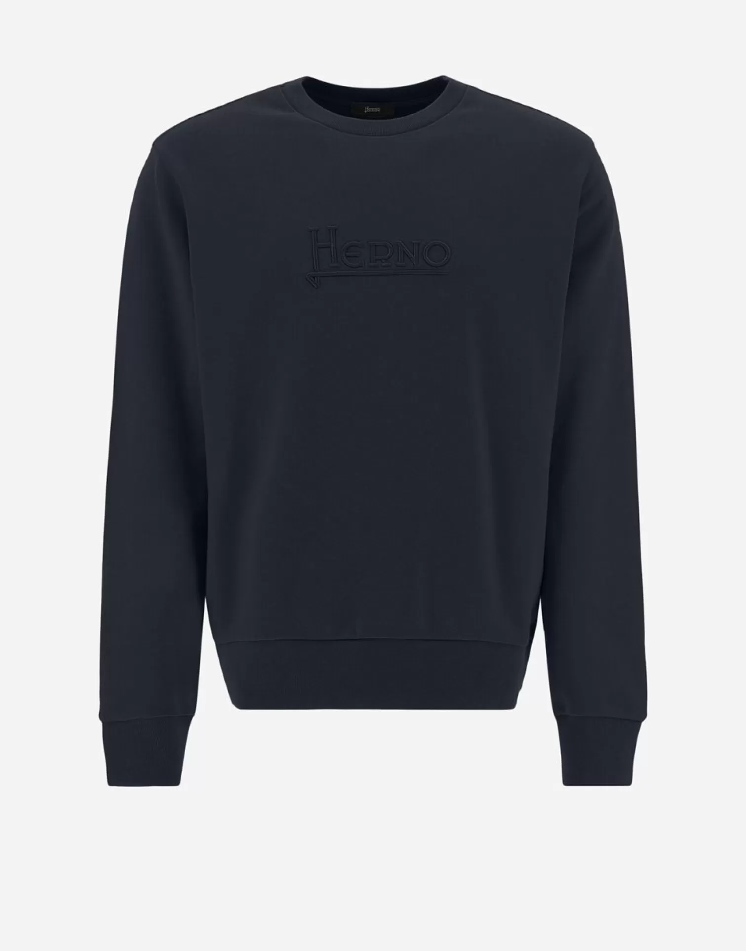 Herno Felpa In Cotton Sweater Blu Navy Online