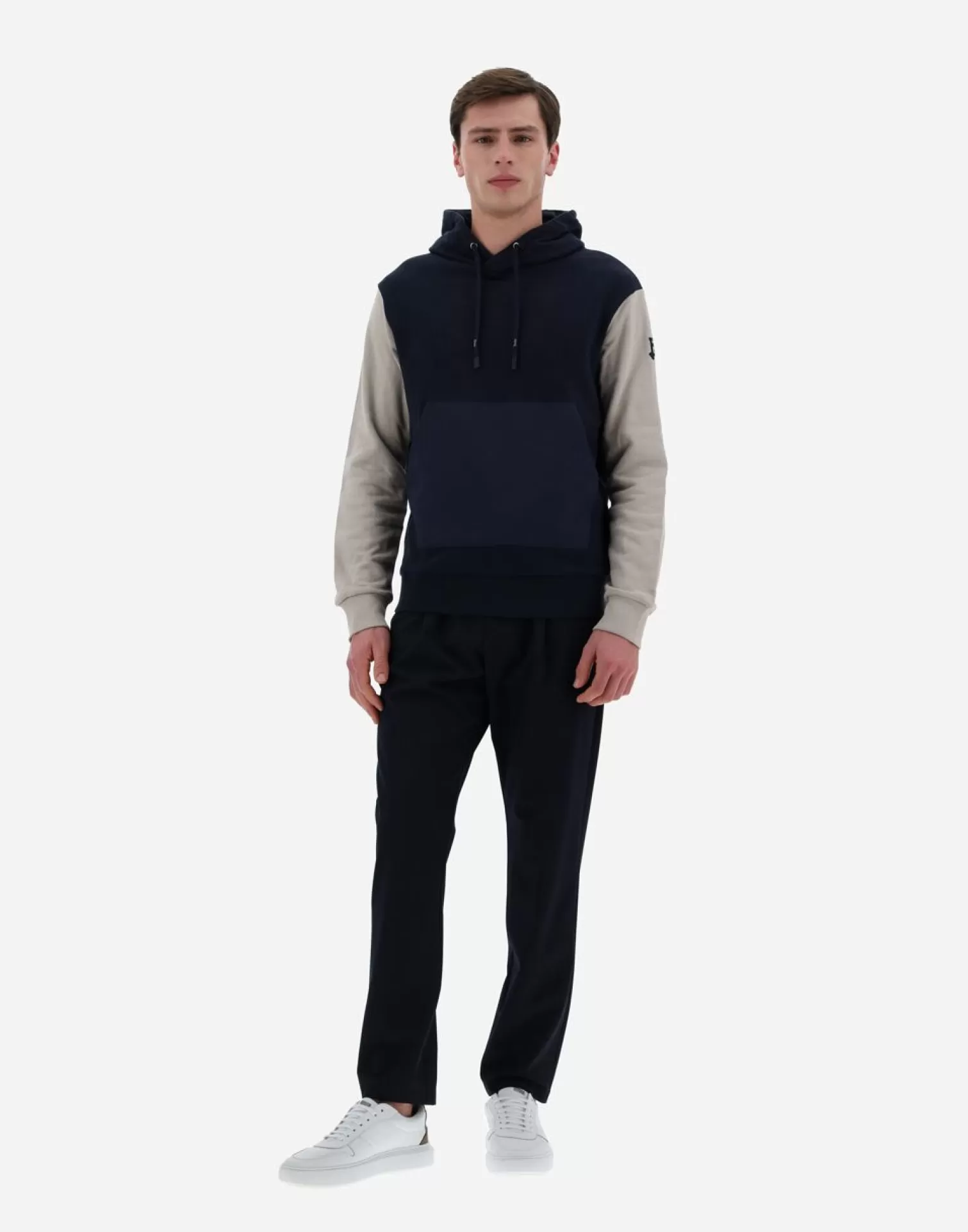 Herno Felpa In Cotton Sweater Blu Navy Hot