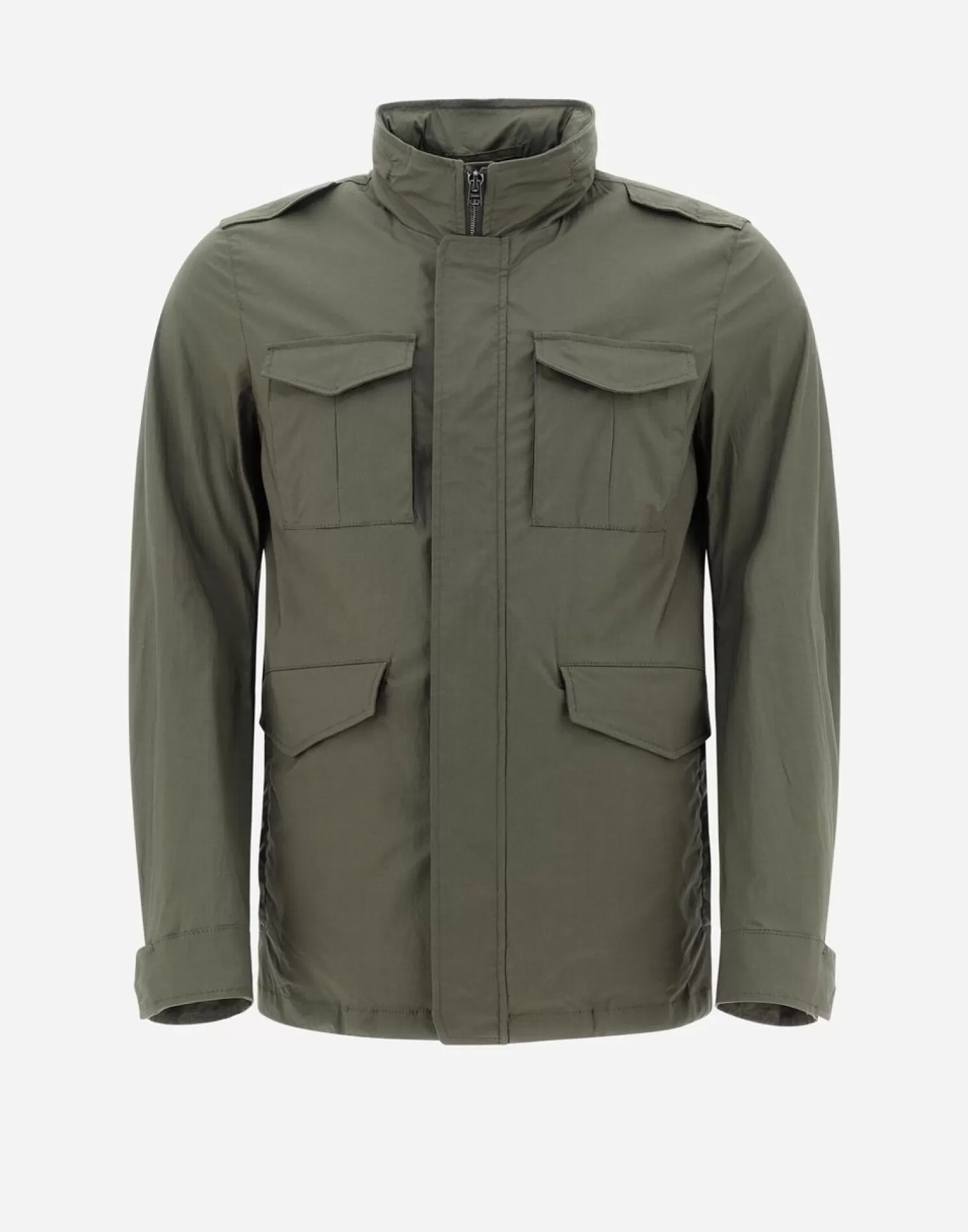 Herno Field Jacket In Light Cotton Stretch Militare Chiaro Store