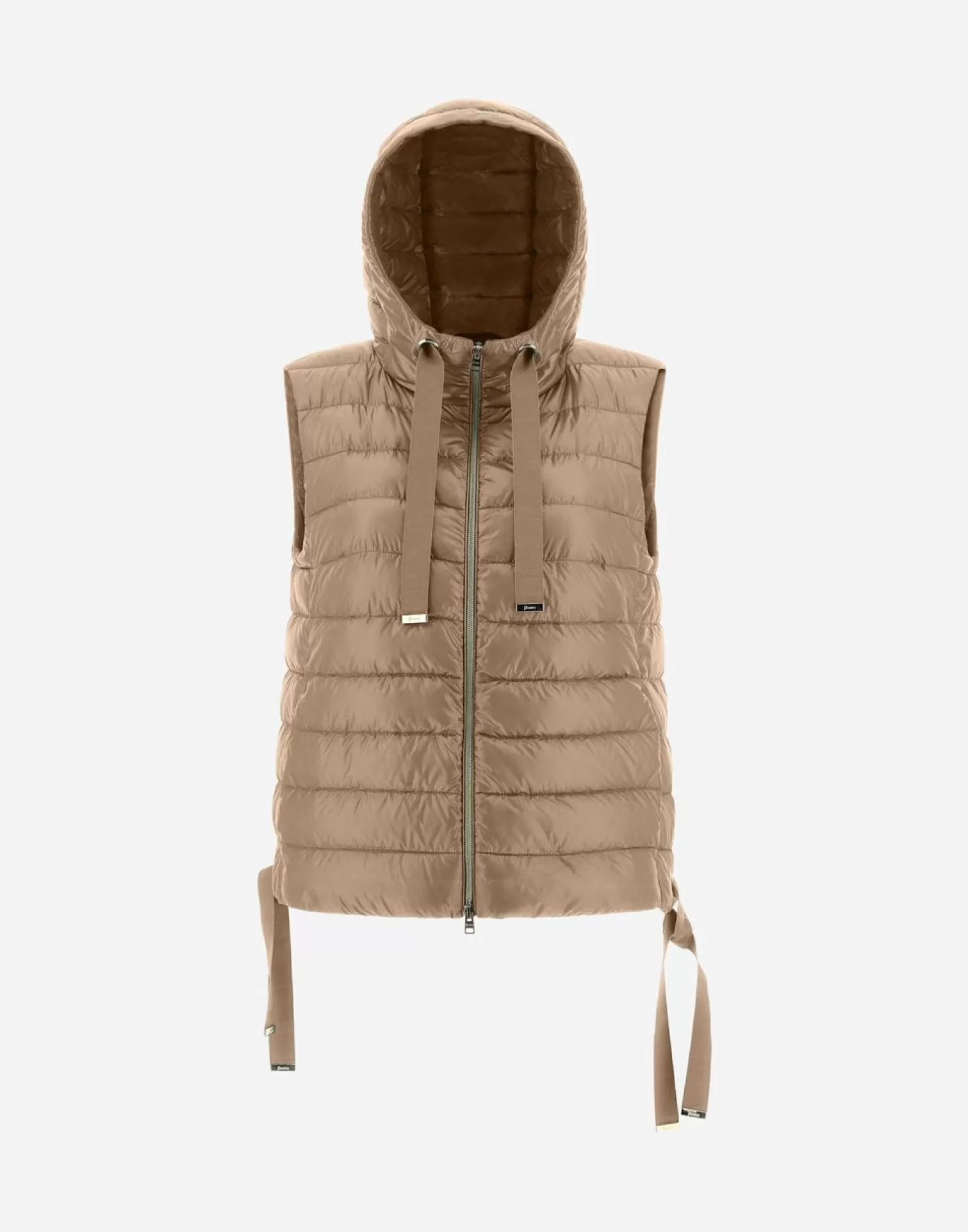 Herno Gilet Con Cappuccio In Nylon Ultralight Cammello Fashion