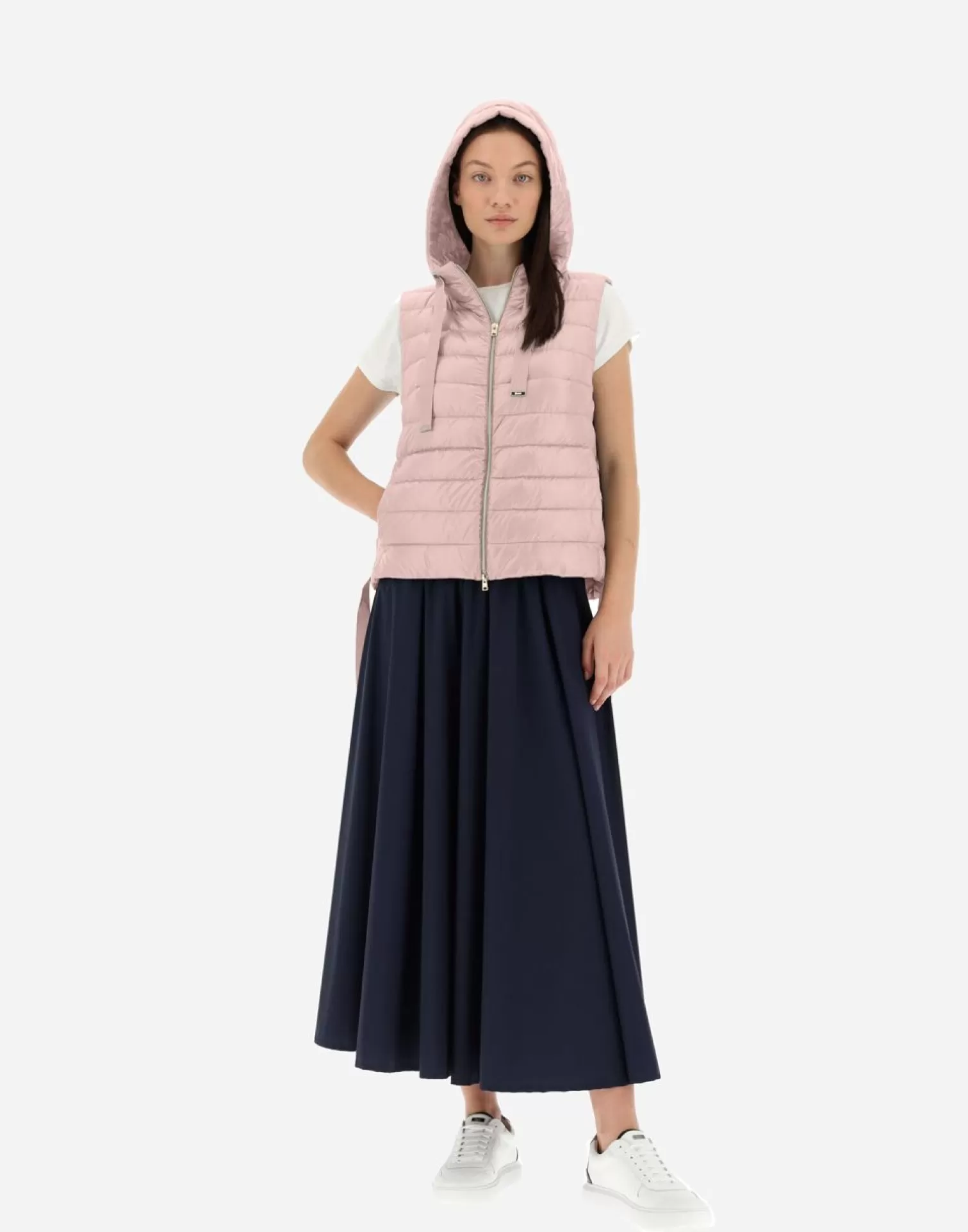 Herno Gilet Con Cappuccio In Nylon Ultralight Rosa Fashion