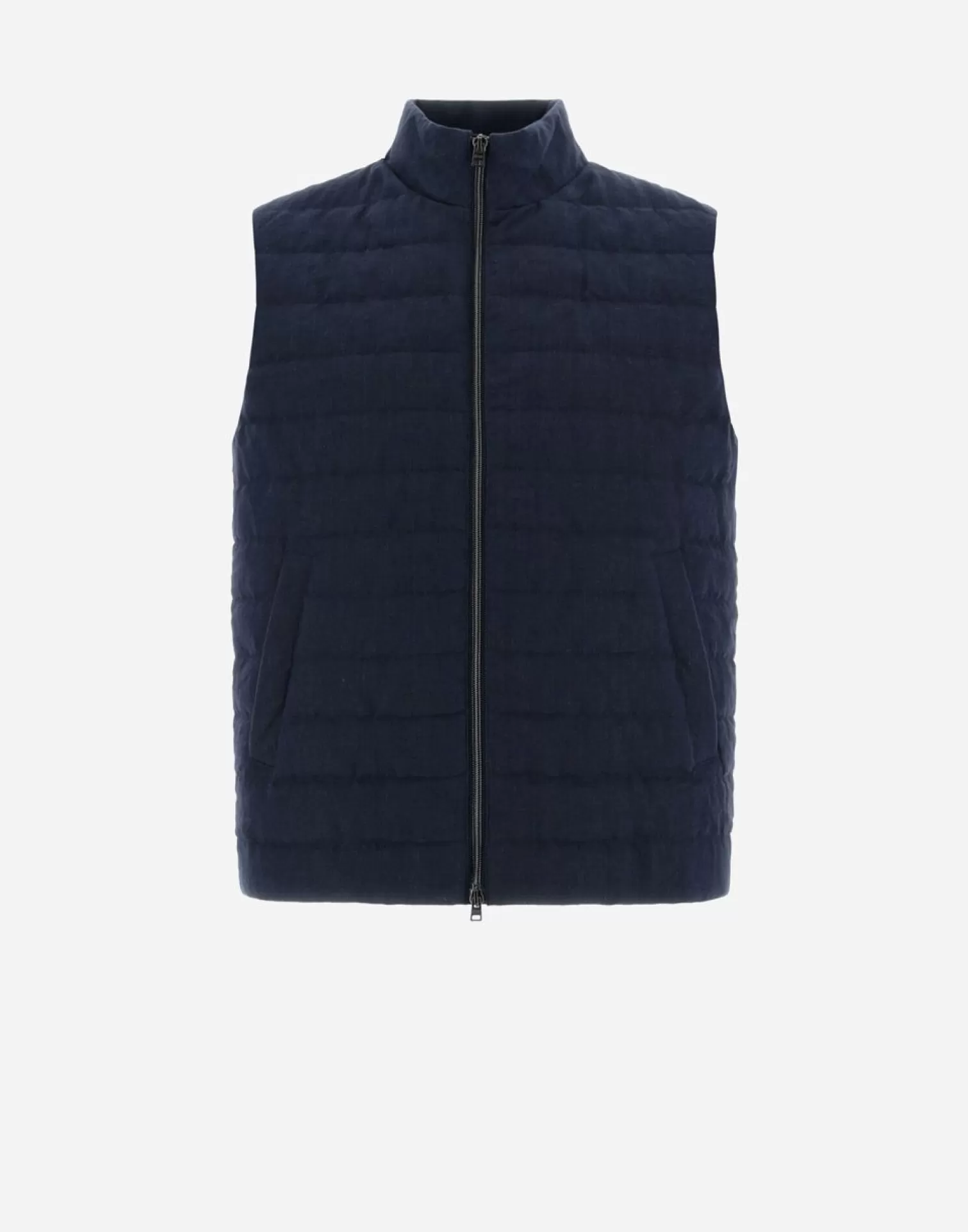 Herno Gilet In New Lino Blu/Bianco Cheap