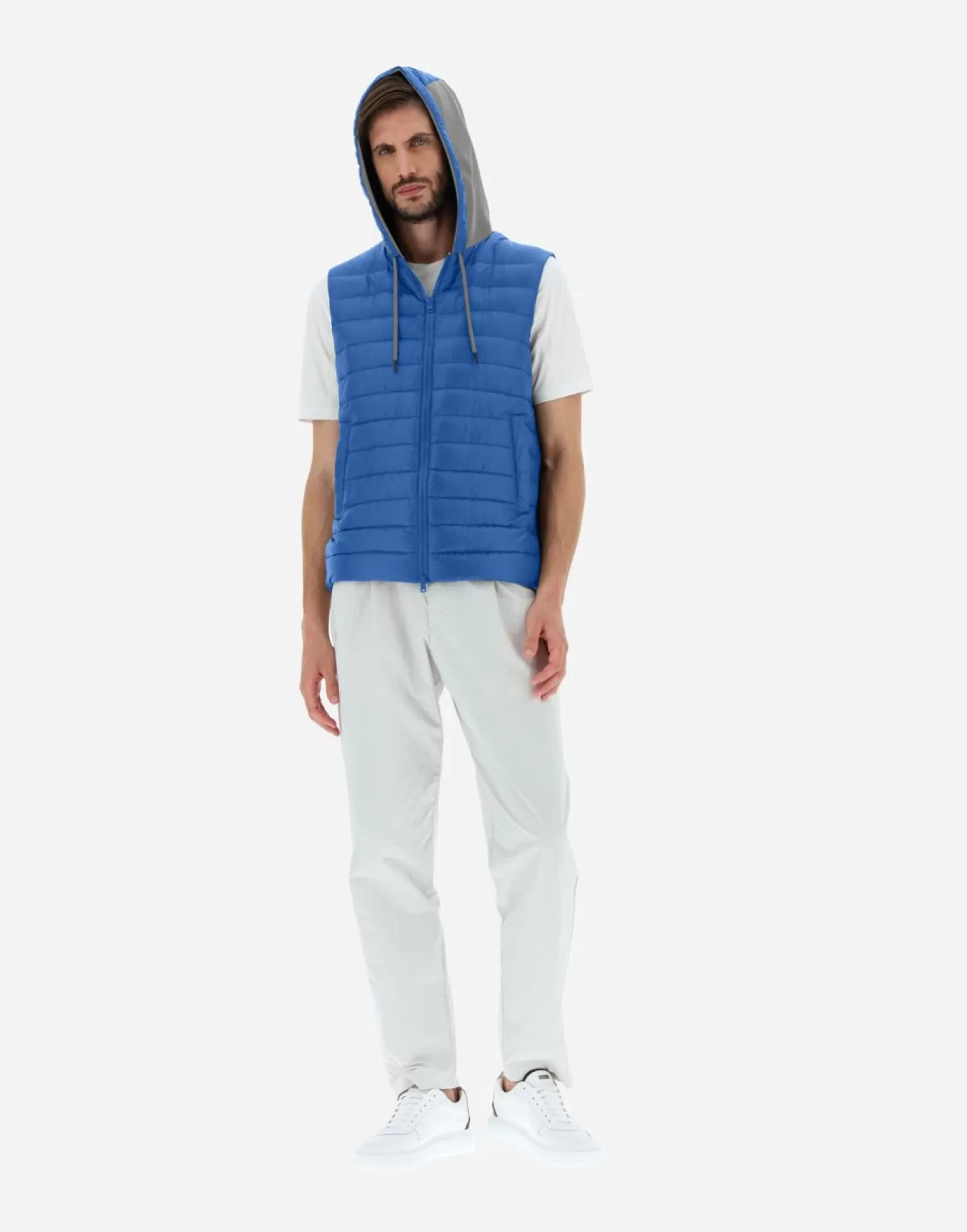 Herno Gilet In Nylon Ultralight E Felpa Turchese Hot