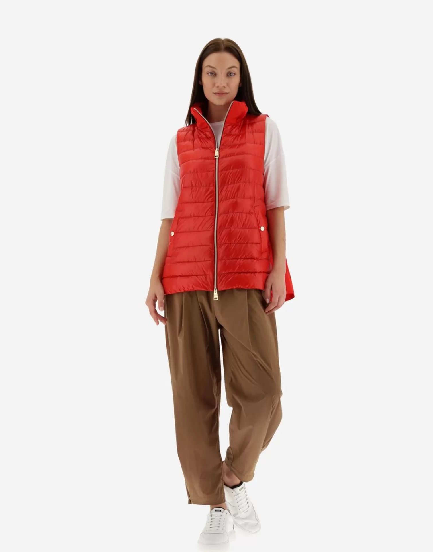 Herno Gilet In Nylon Ultralight E New Techno Taffeta' Rosso Hot