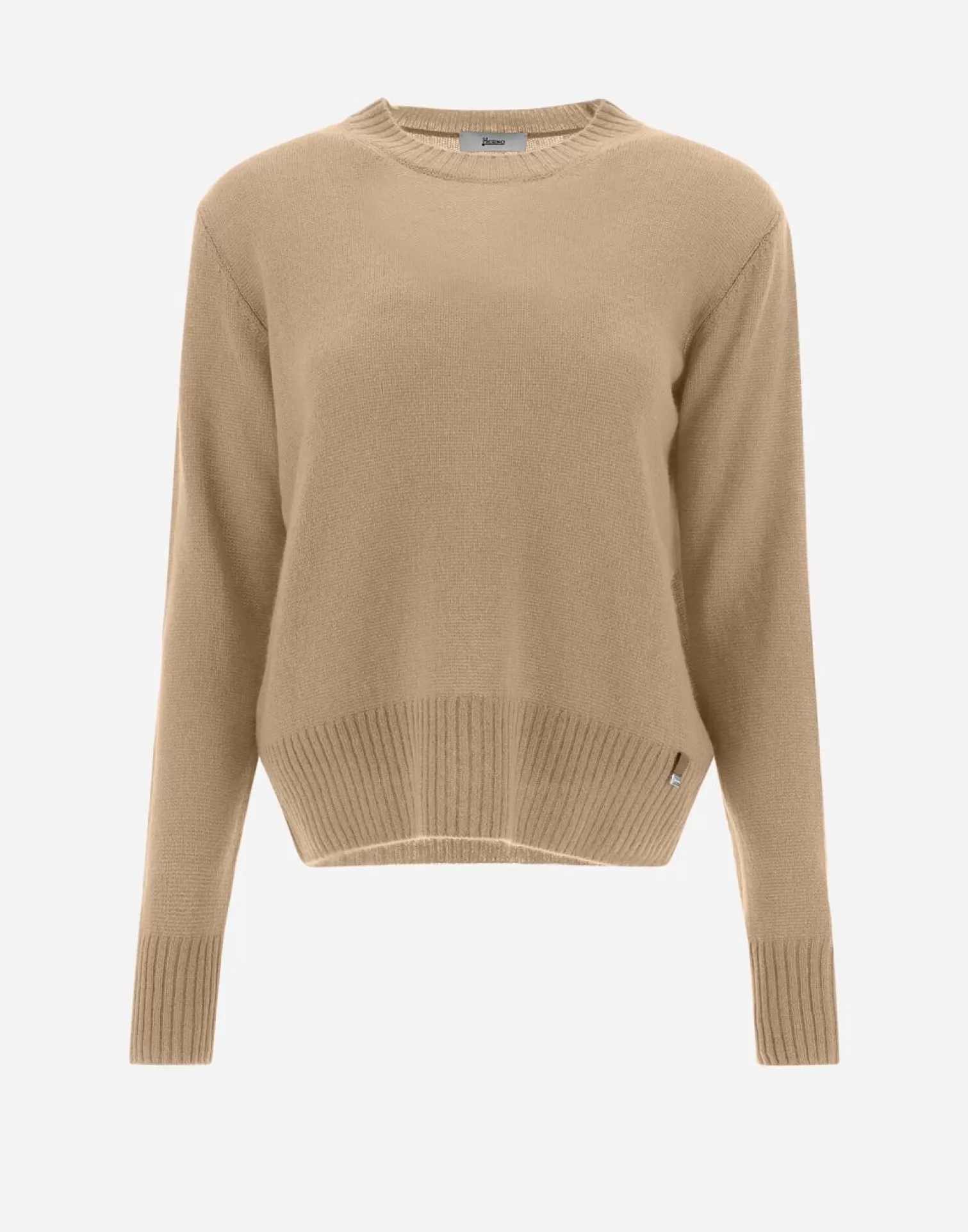 Herno Maglia In Cashmere Cloud Cammello Discount