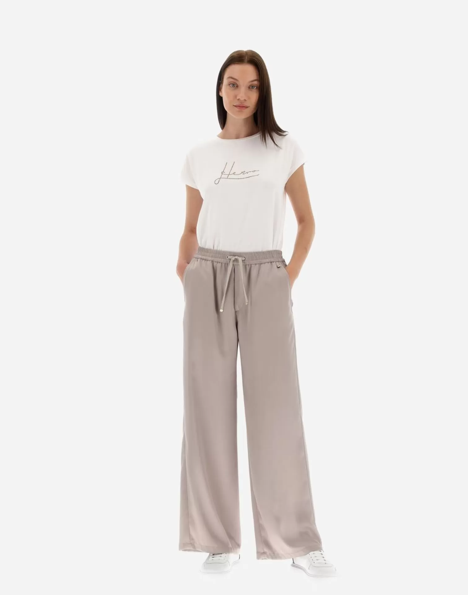 Herno Pantaloni In Casual Satin Chantilly Outlet