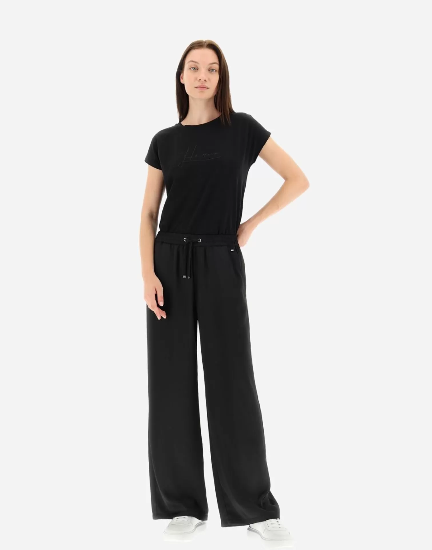 Herno Pantaloni In Casual Satin Nero Online