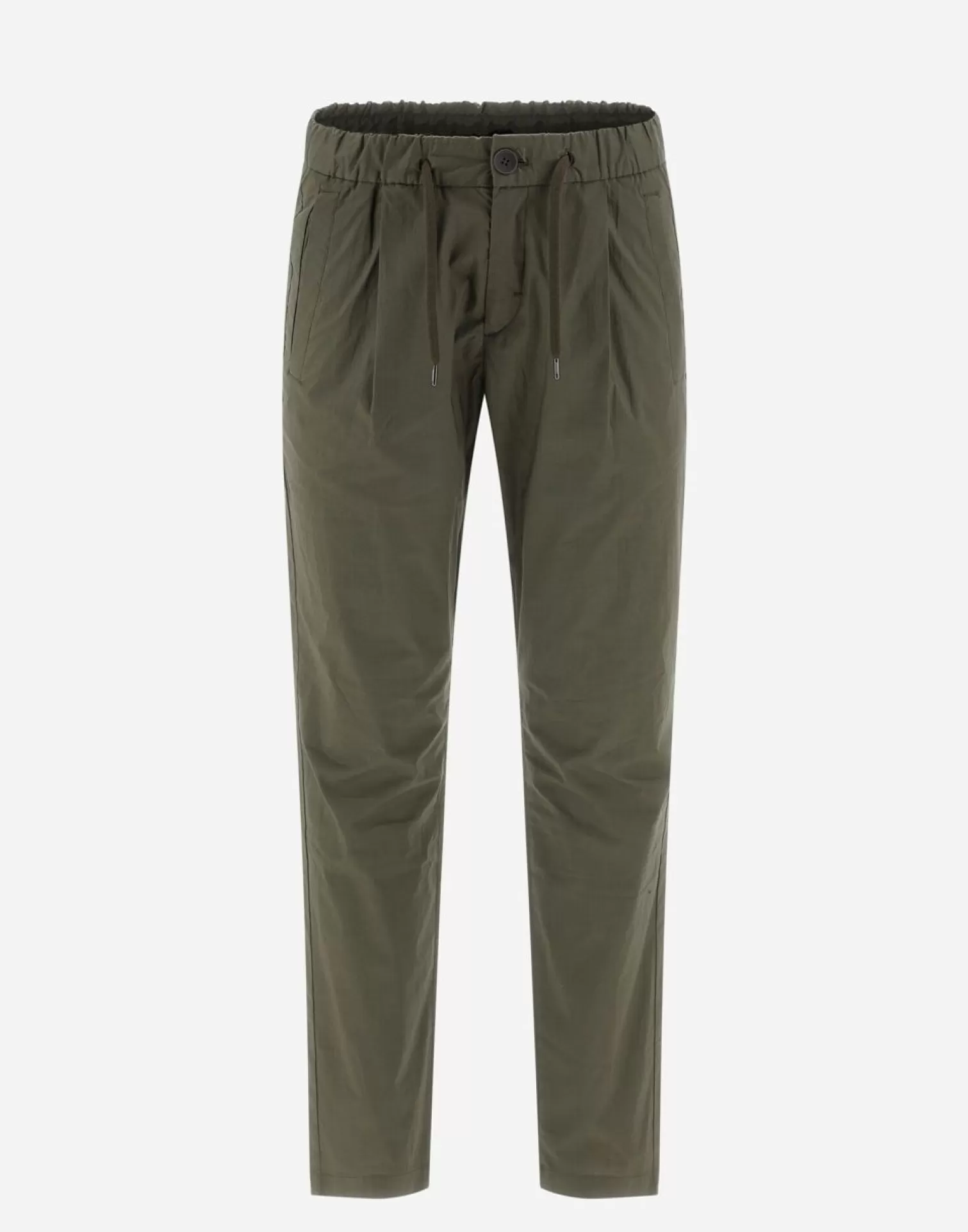 Herno Pantaloni In Light Cotton Stretch Militare Chiaro Outlet