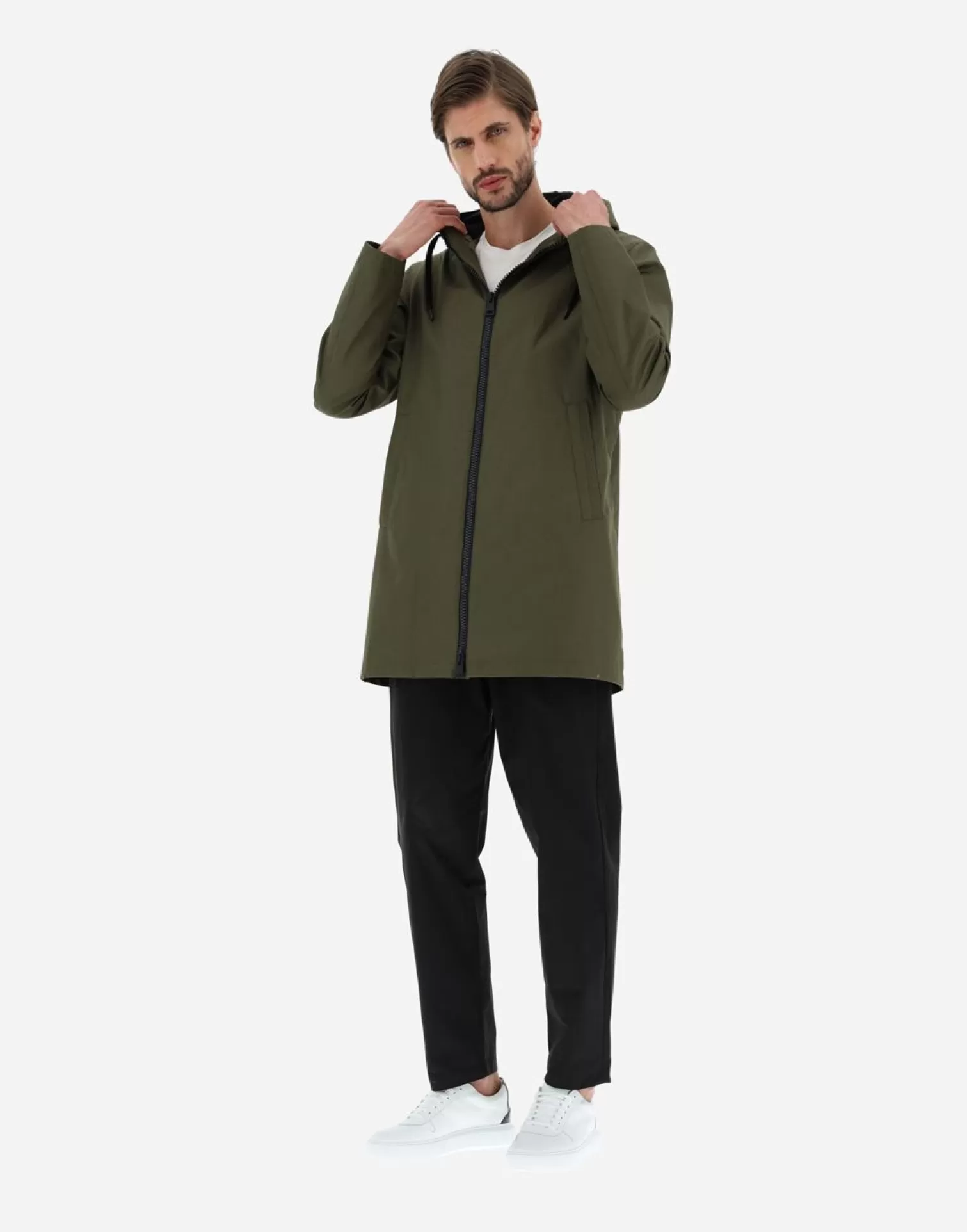 Herno Parka In Delon E Ultralight Crease Militare Chiaro Online