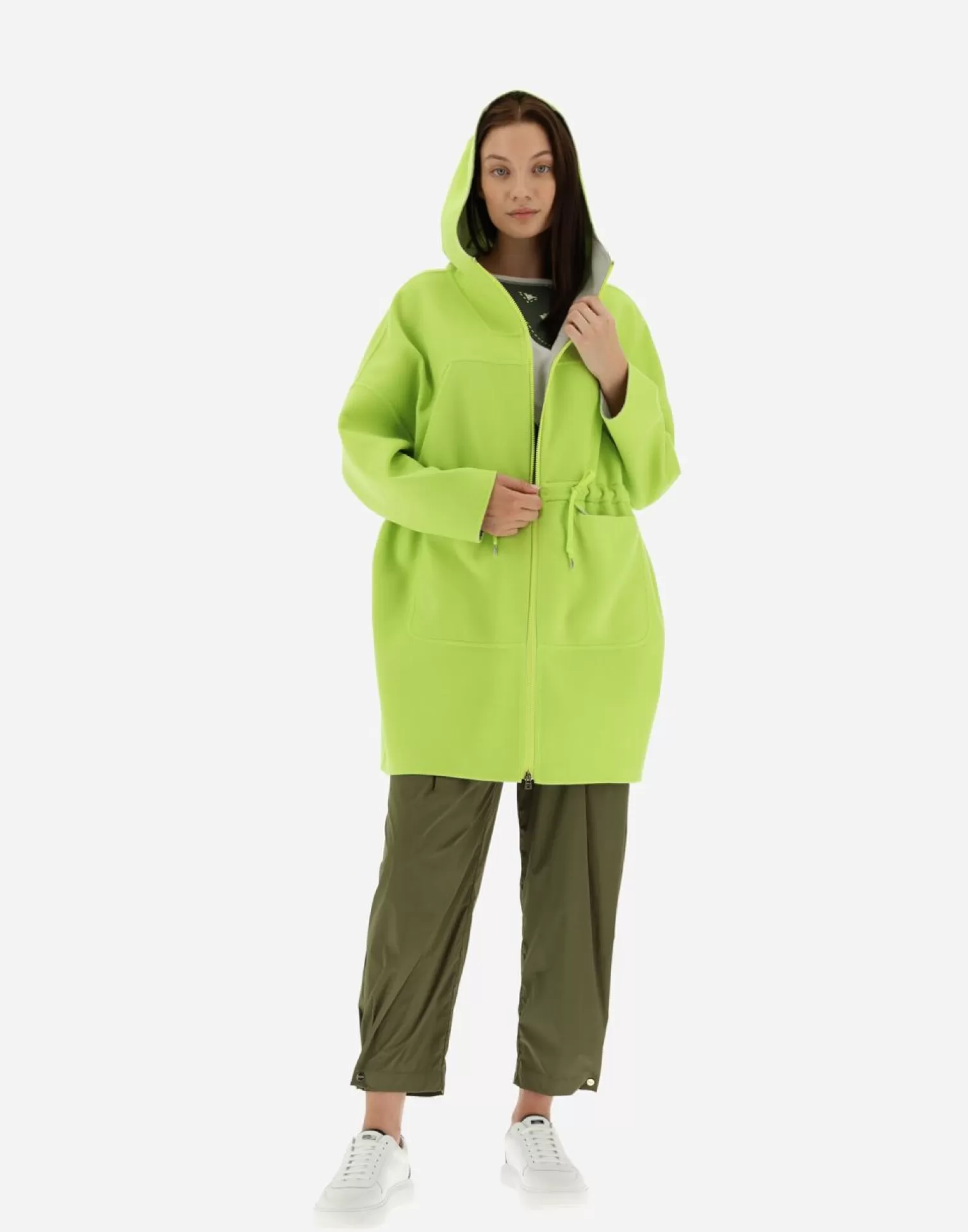 Herno Parka In Lana Double Giallo Fluo/Chantilly Fashion