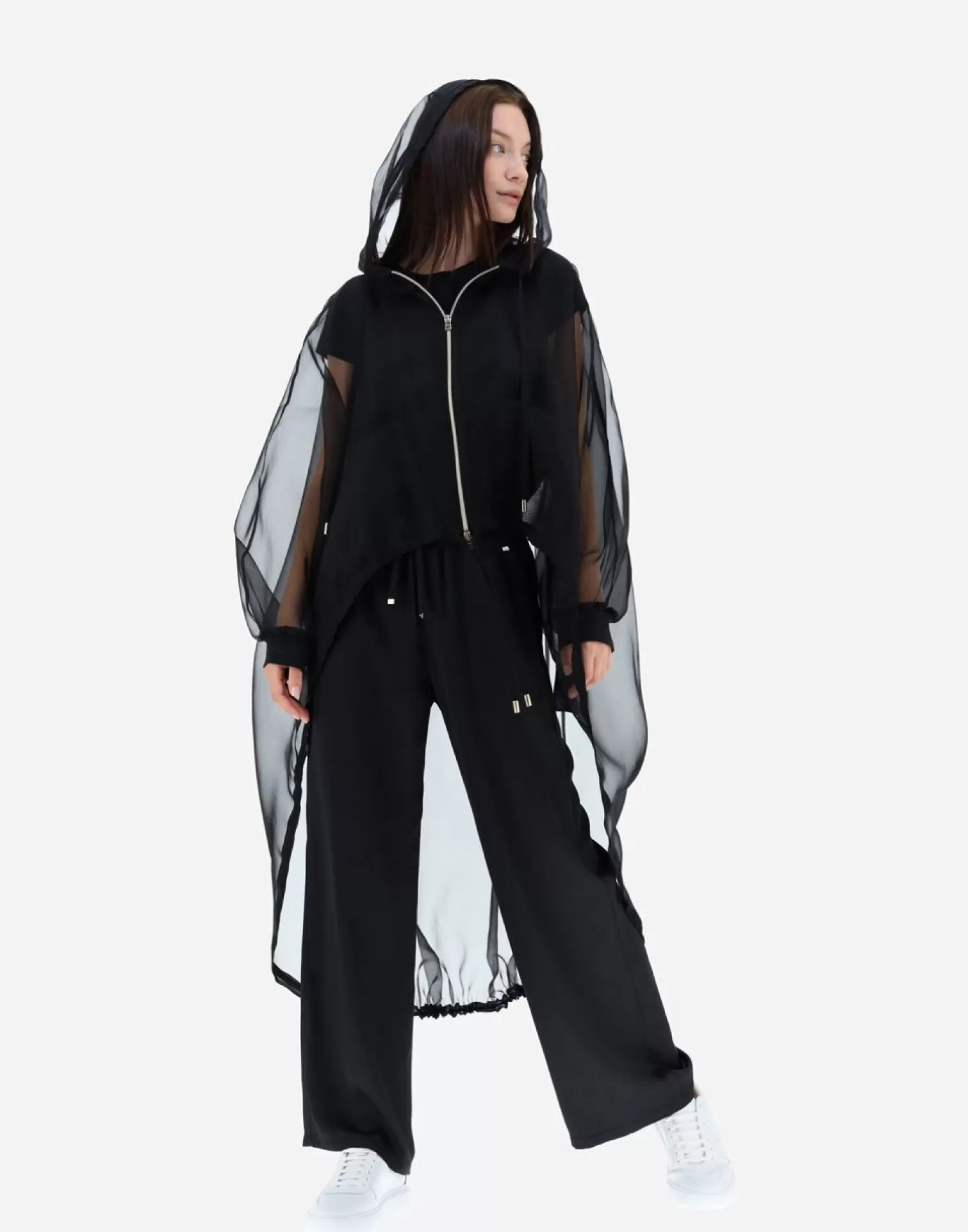 Herno Parka In Veiled Silk Nero Sale