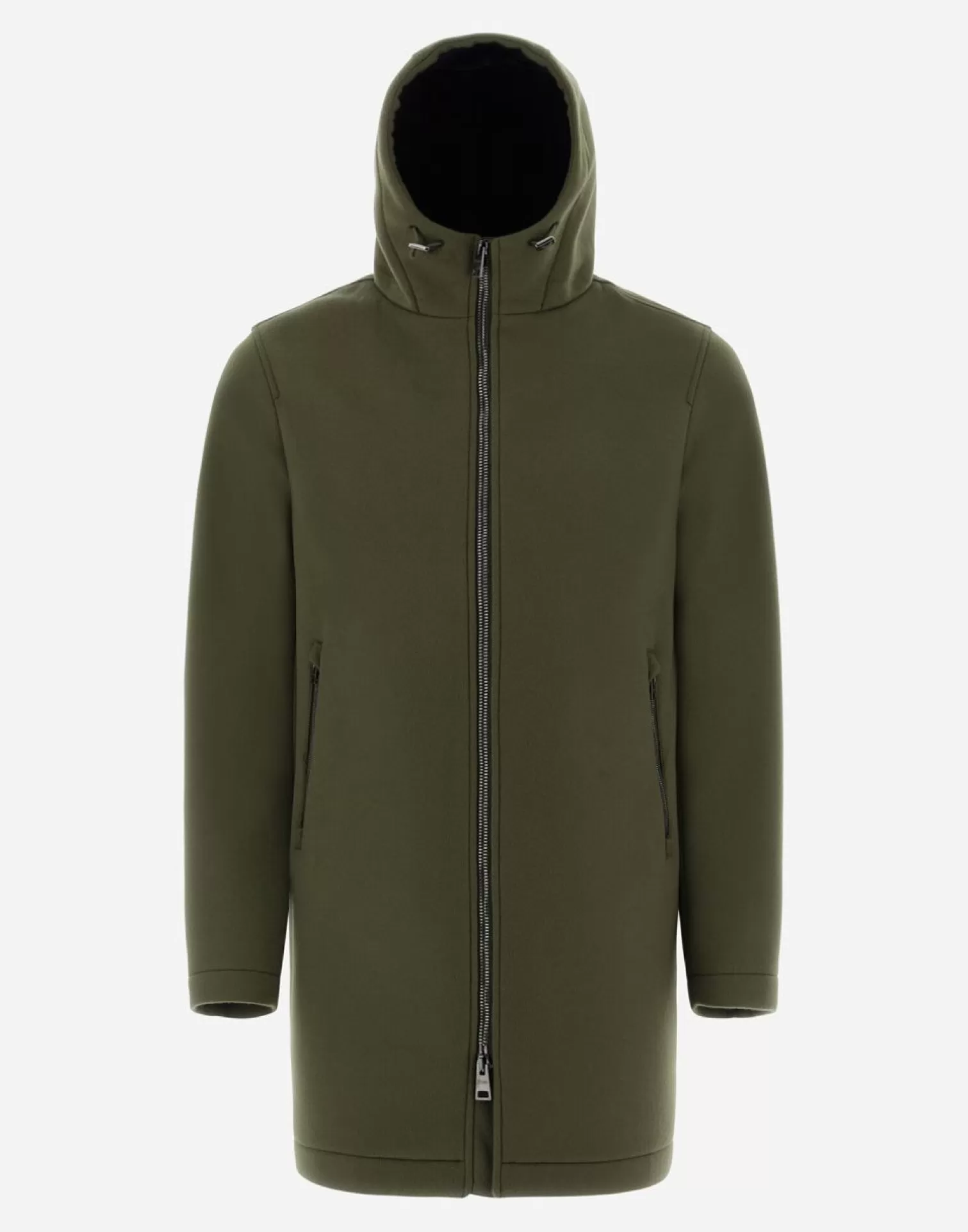 Herno Parka Resort In Mesh Wool Militare Chiaro Clearance