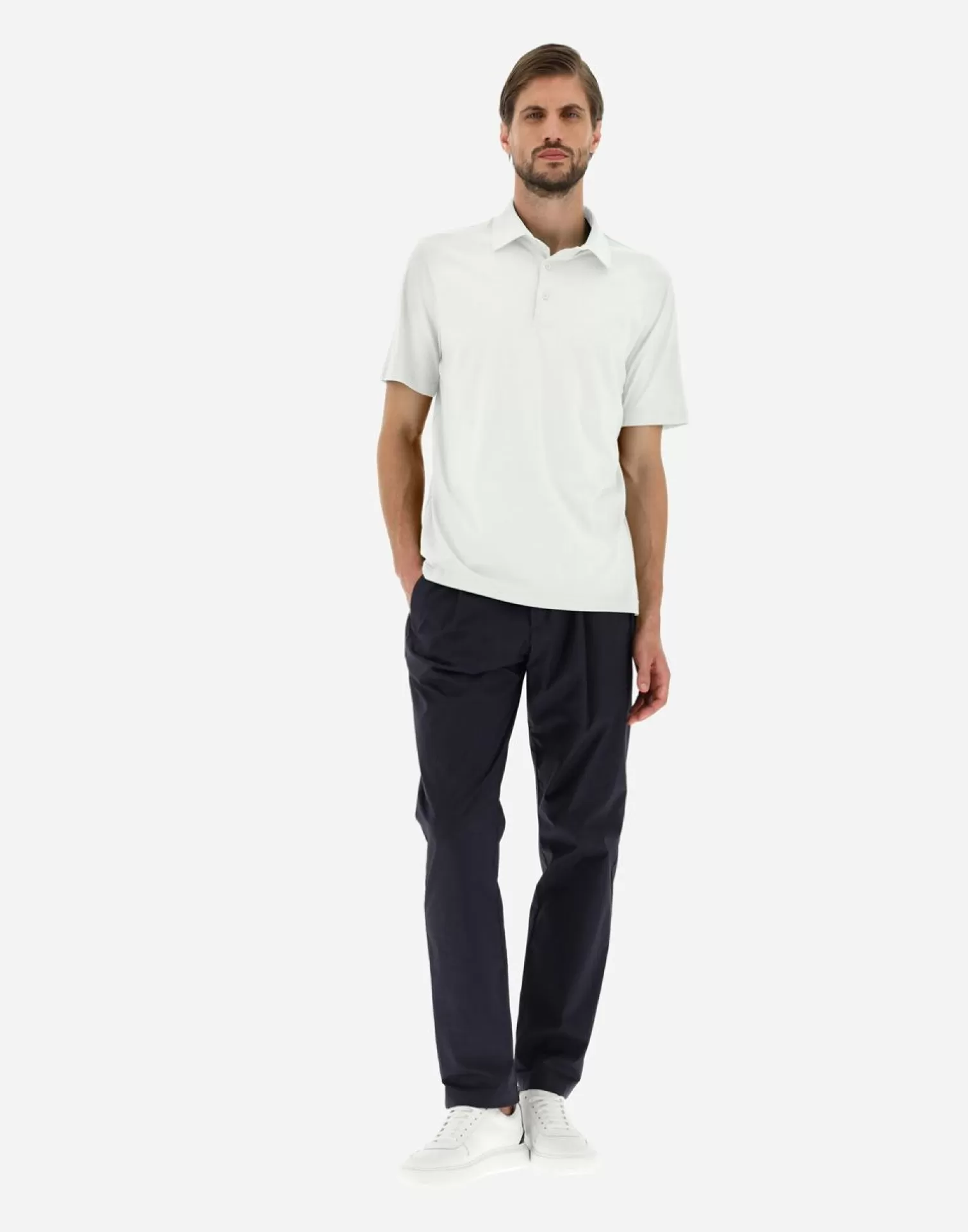 Herno Polo In Jersey Crepe Bianco Hot