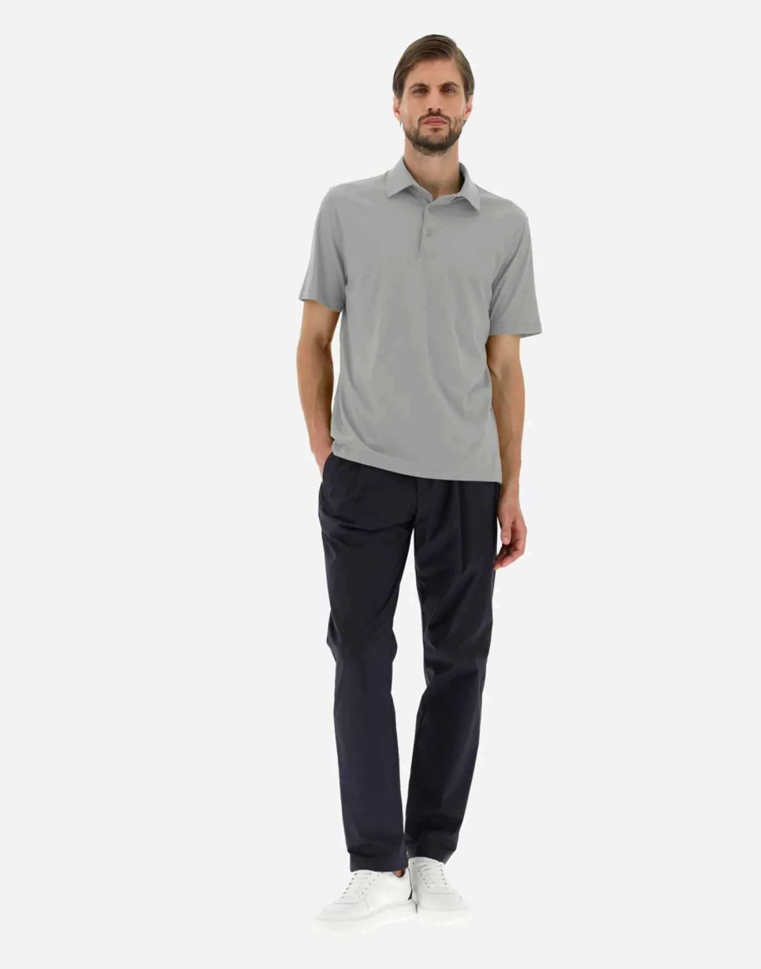 Herno Polo In Jersey Crepe Grigio New