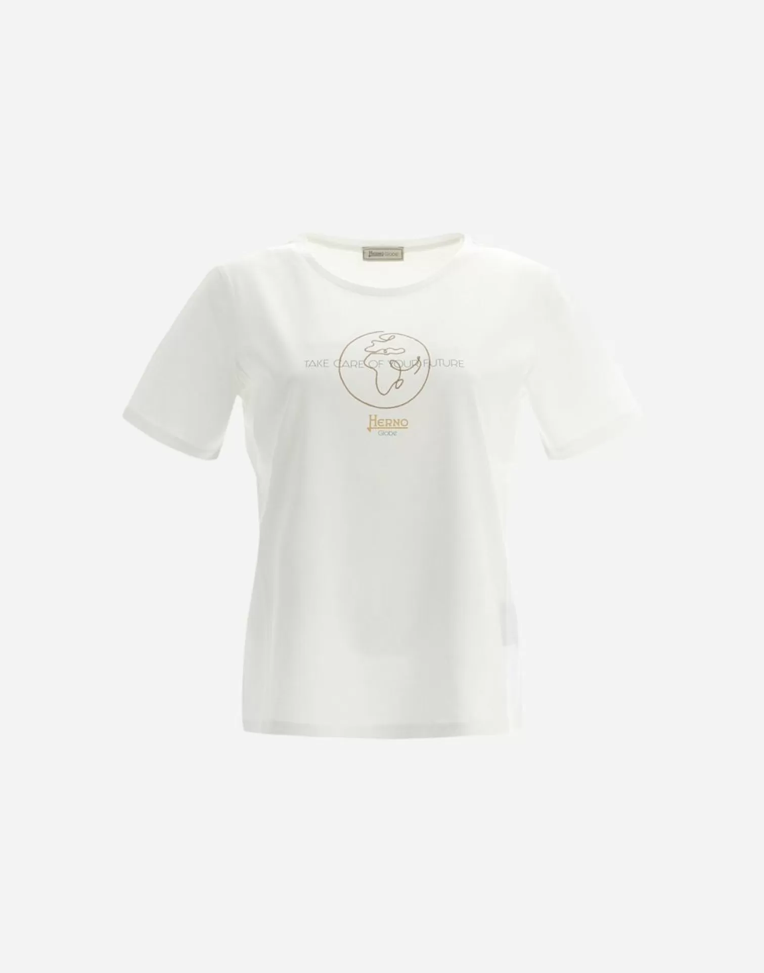 Herno T-Shirt Gots Cotton Light Jersey Bianco Cheap