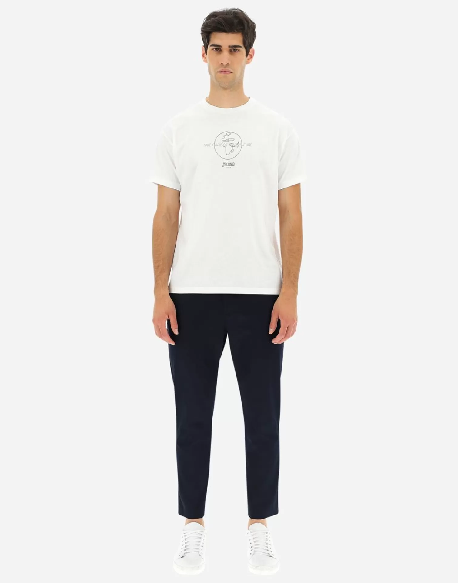 Herno T-Shirt Gots Cotton Light Jersey Bianco Online