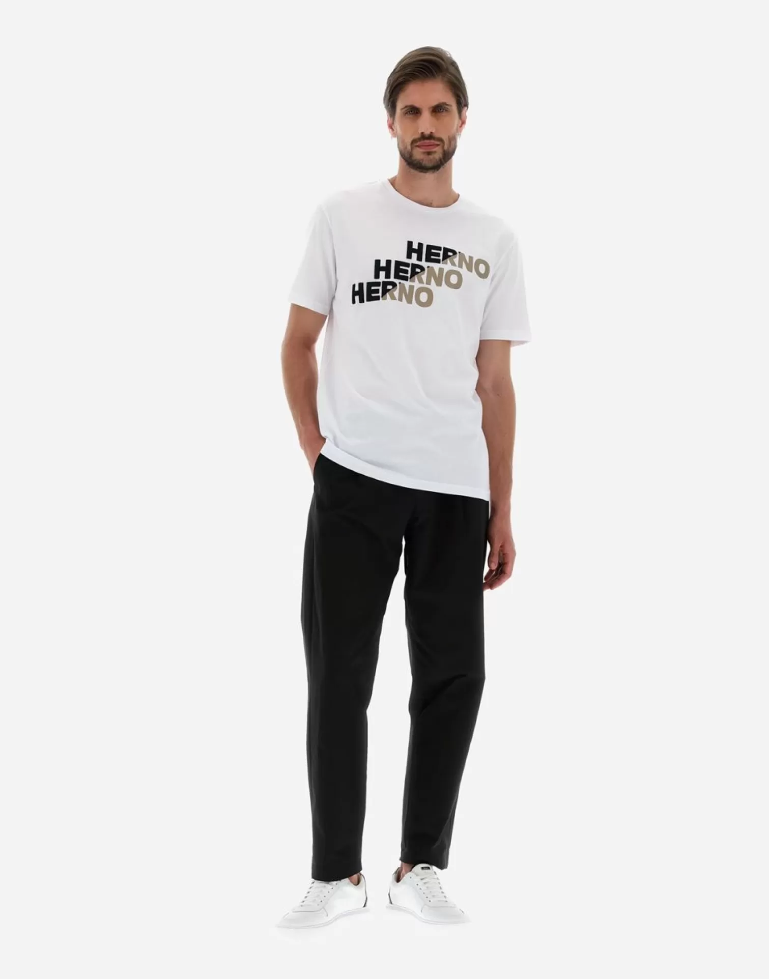 Herno T-Shirt In Compact Jersey Bianco Hot