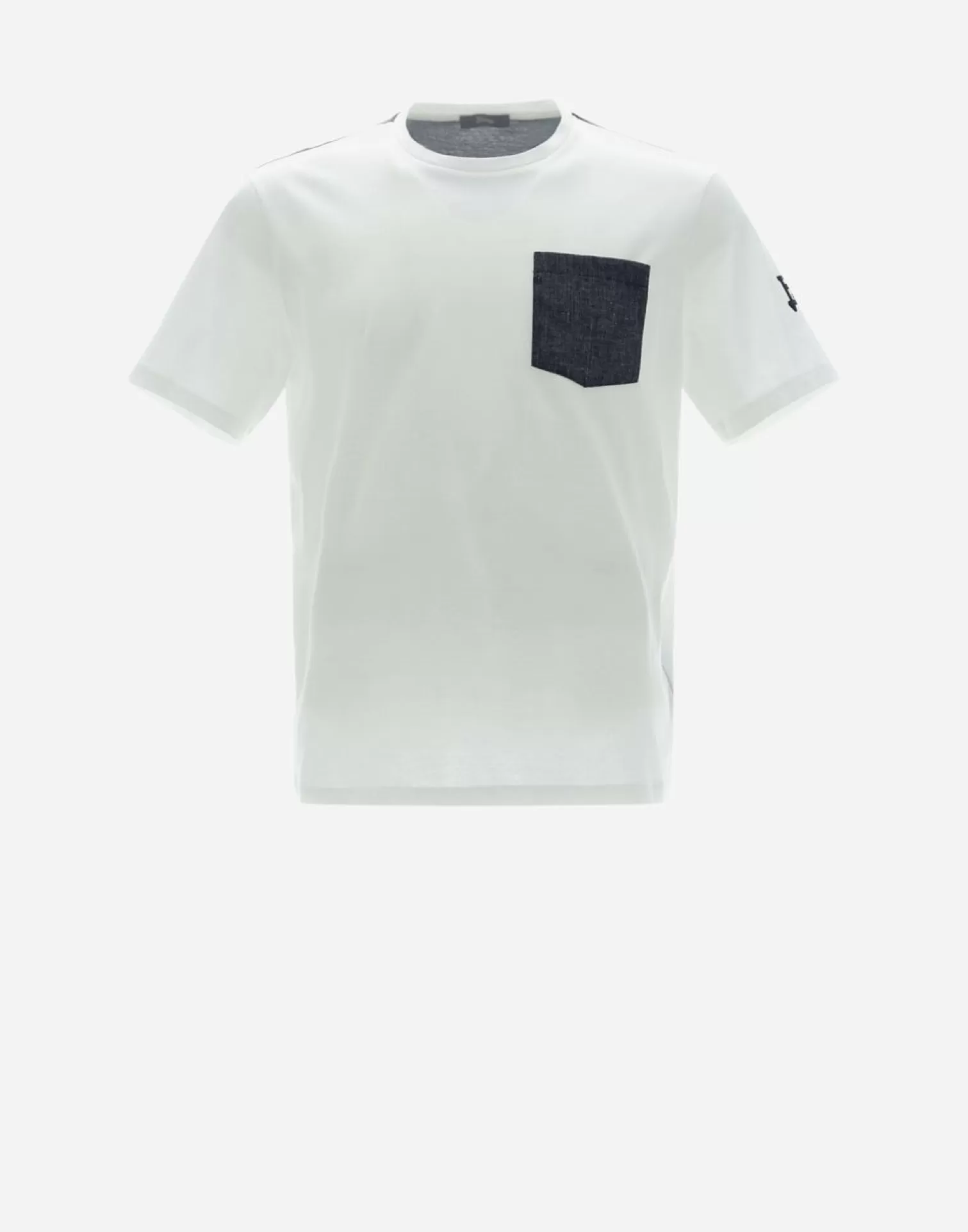 Herno T-Shirt In Cotton Jersey Bianco/Blu Outlet