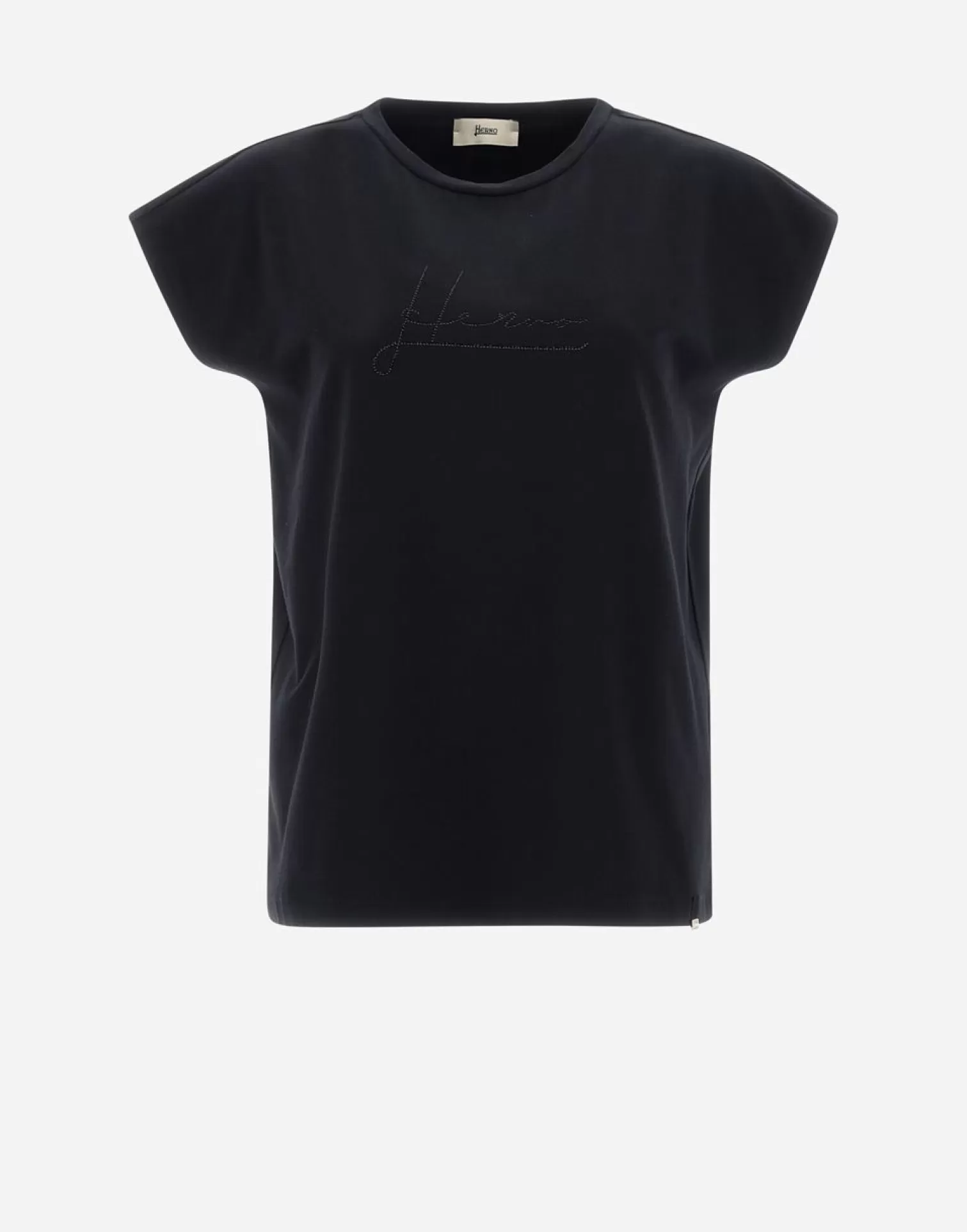 Herno T-Shirt In Interlock Jersey Con Strass Nero Online