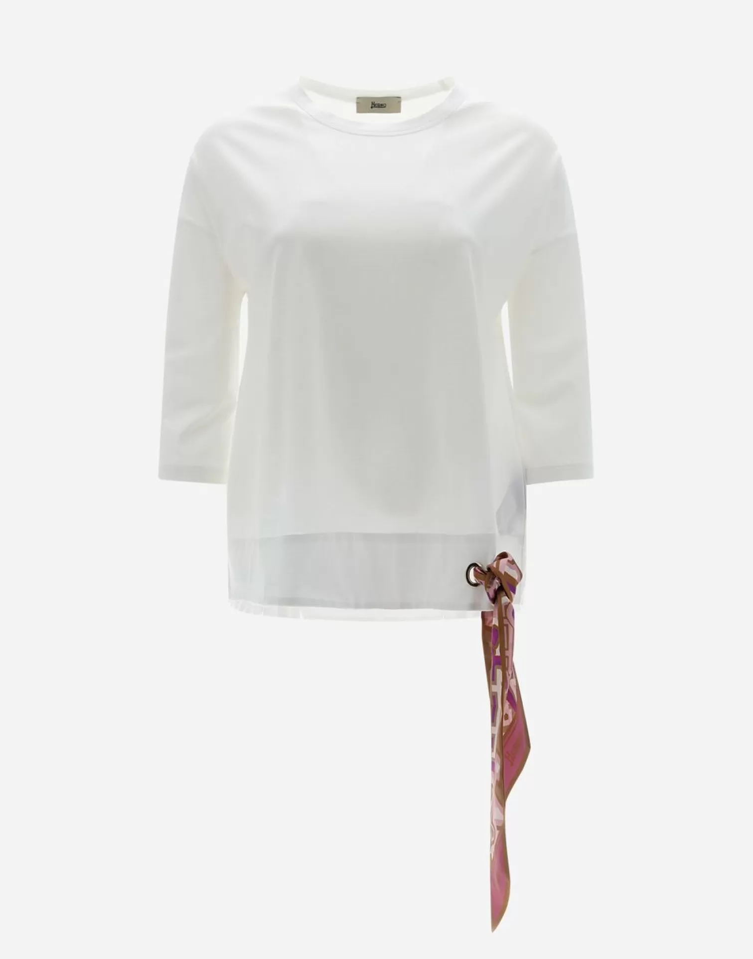 Herno T-Shirt In Superfine Cotton Stretch E Bubble Foulard Bianco Hot